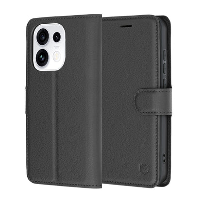 Case for Oppo Reno16 Pro, Techsuit, Leather Folio, Black