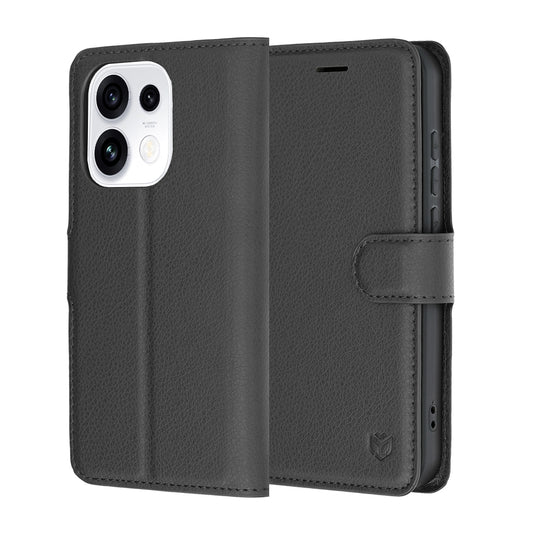 Capa para Oppo Reno16 Pro, Techsuit, Leather Folio, Preta