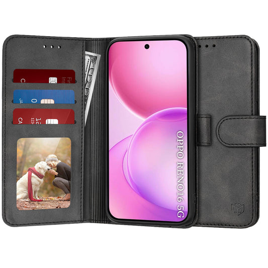 Capa para Oppo Reno16 / Reno16 Pro, Techsuit, Diary Book, Preta