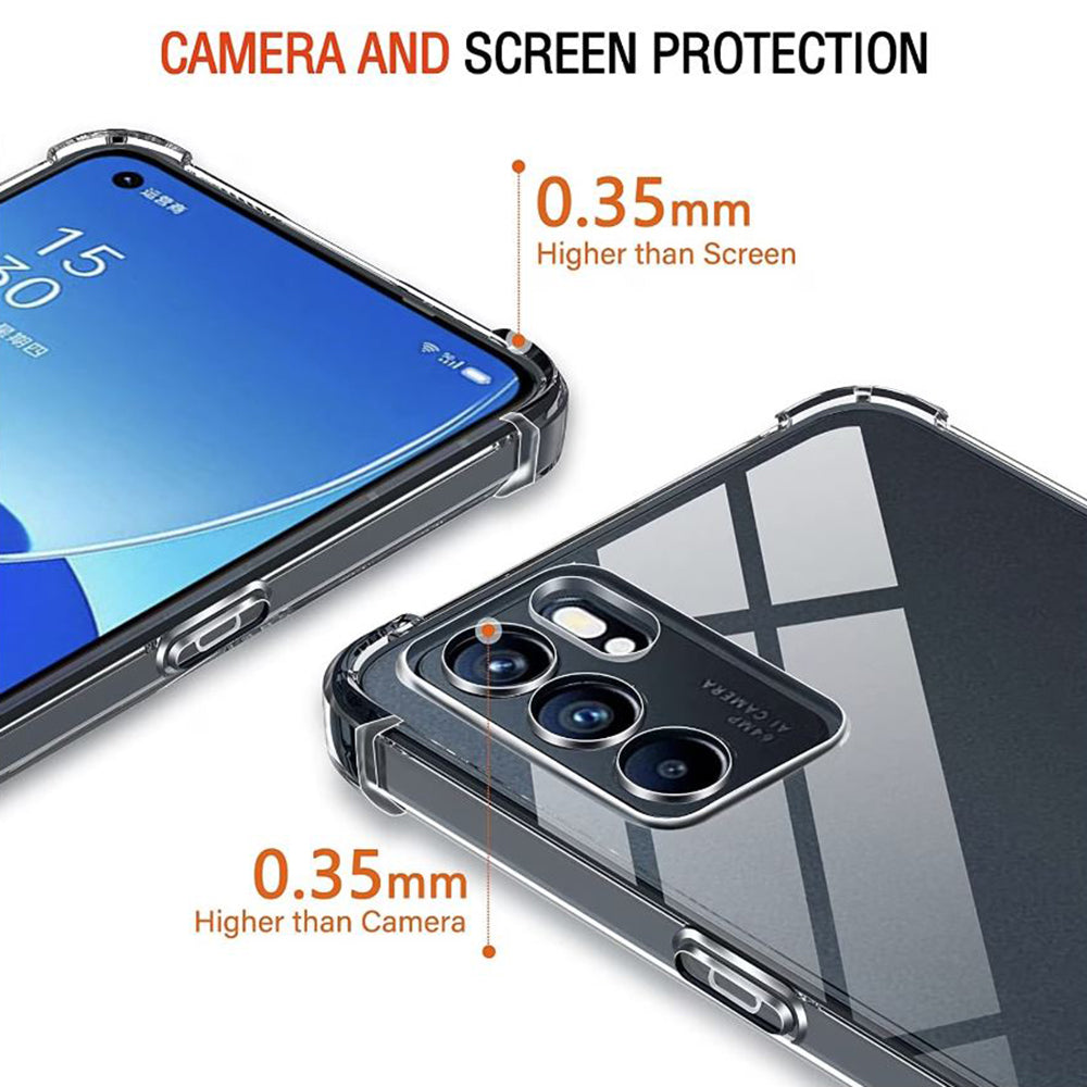 Capa para Oppo Reno6 5G, Techsuit, Transparente à Prova de Choques, Transparente