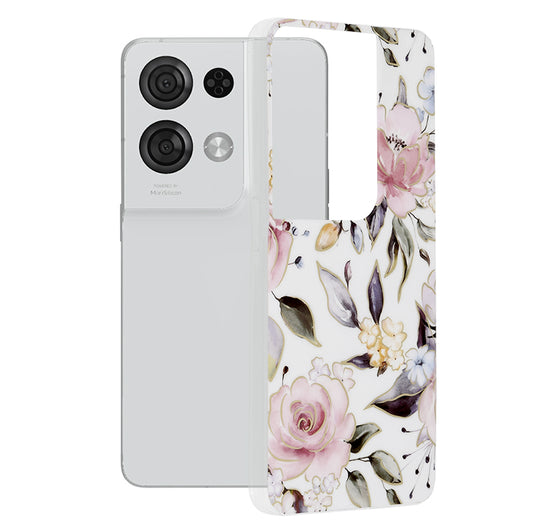 Capa para Oppo Reno8 Pro, Techsuit, Marble, Branca