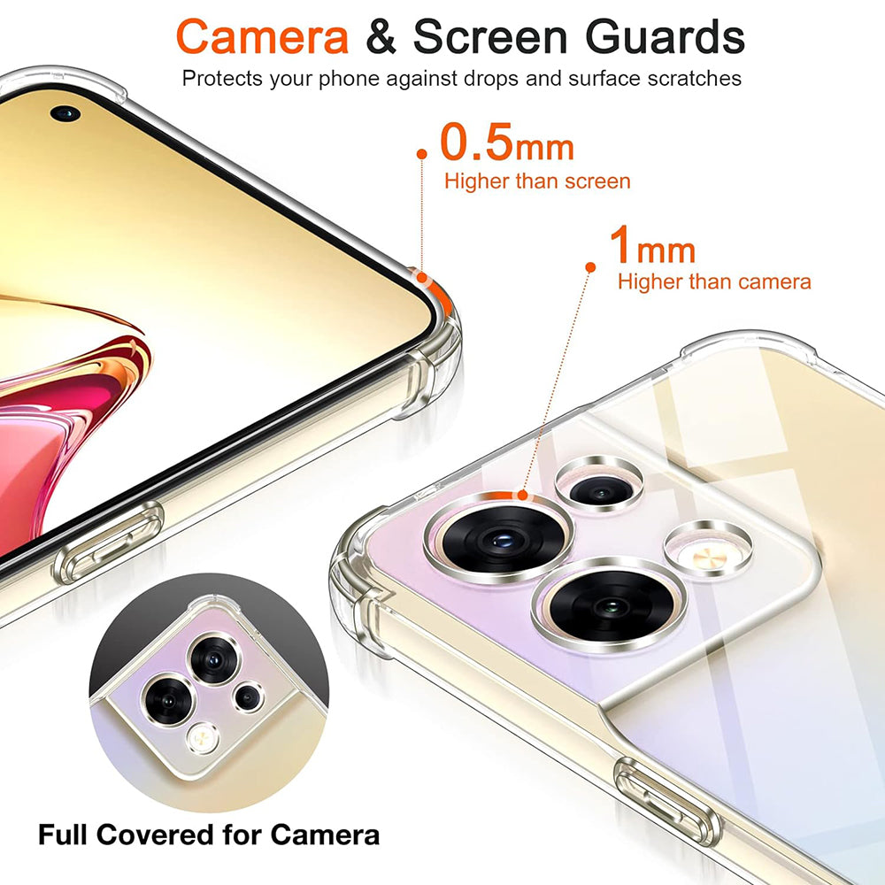 Capa para Oppo Reno8, Techsuit, Shockproof Clear, Transparente