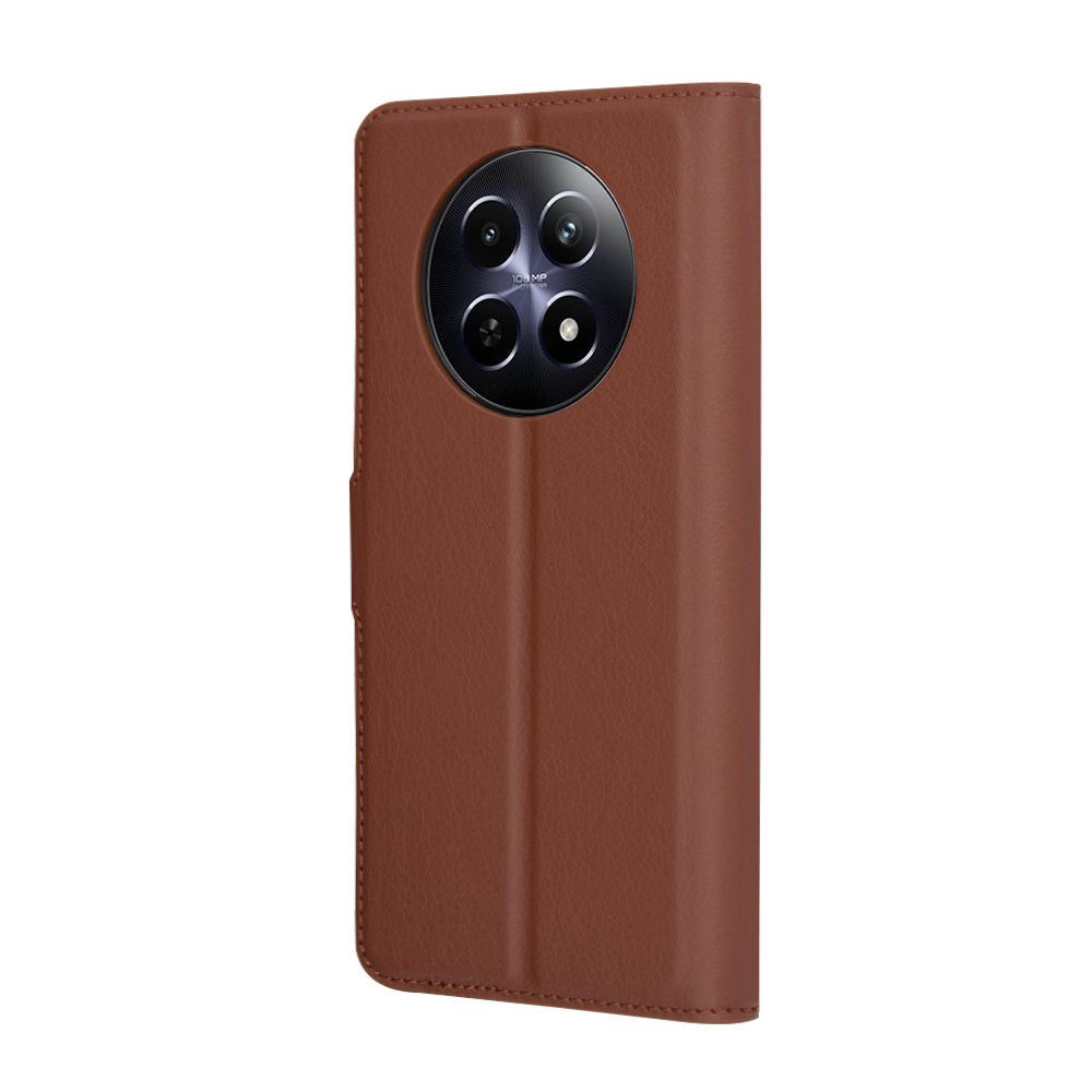 Capa para Realme 12x / 12, Techsuit, Leather Folio, Castanha