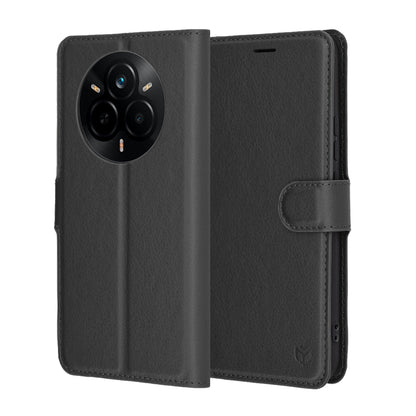Case for Realme 14 Pro, Techsuit, Leather Folio, Black
