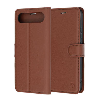 Capa para Realme 16, Techsuit, Leather Folio, Castanha