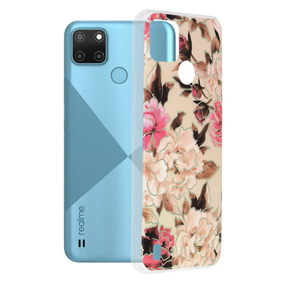 Capa para Realme C21Y / C25Y, Techsuit, Marble, Bege