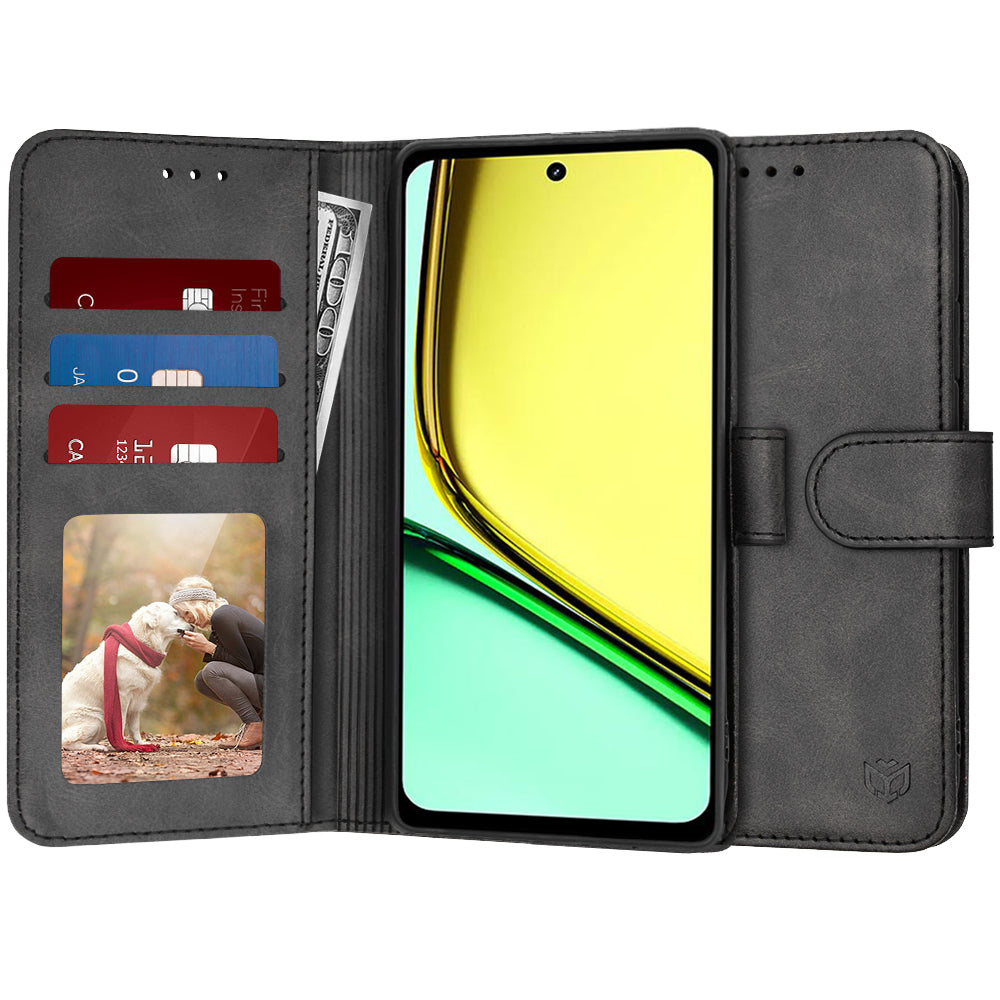 Capa para Realme C67 4G, Techsuit, Diary Book, Preta