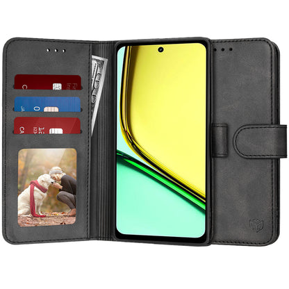Capa para Realme C67 4G, Techsuit, Diary Book, Preta