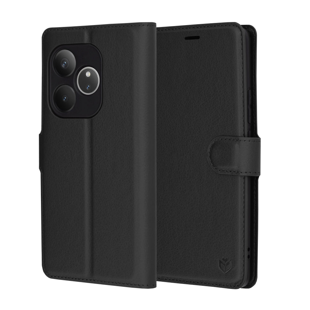 Capa para Realme GT 6T / GT 6, Techsuit, Leather Folio, Preta
