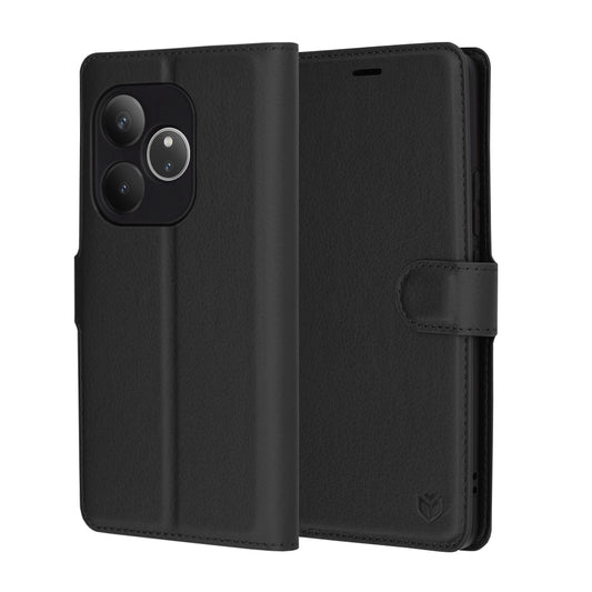 Capa para Realme GT 6T / GT 6, Techsuit, Leather Folio, Preta