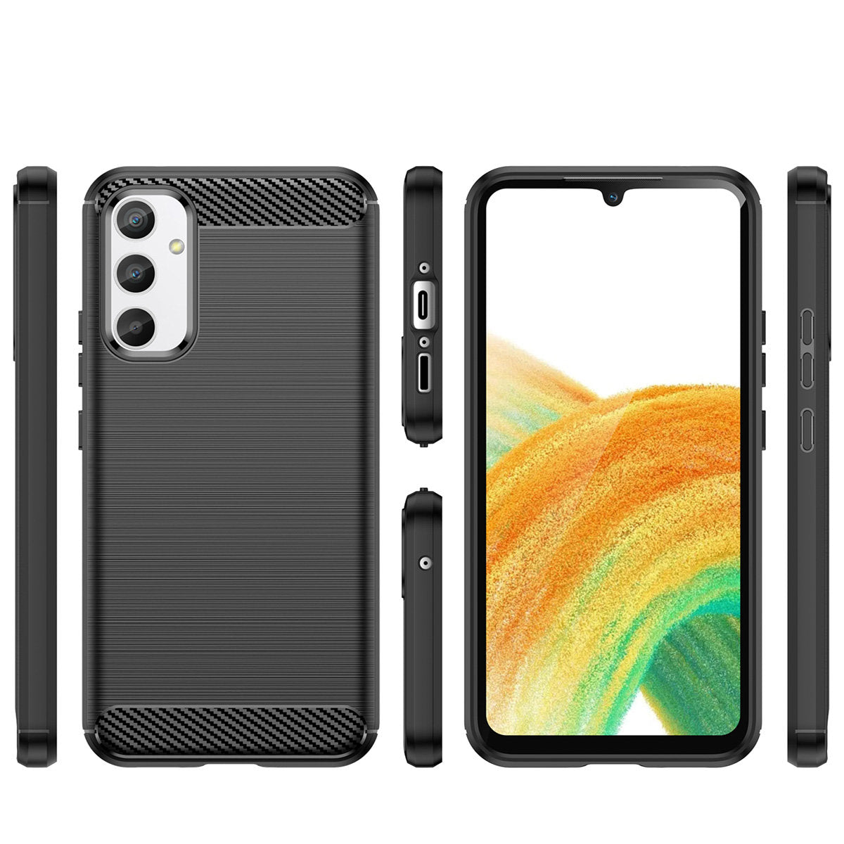 Capa para Samsung Galaxy A34 A346, OEM, Carbono, Preta
