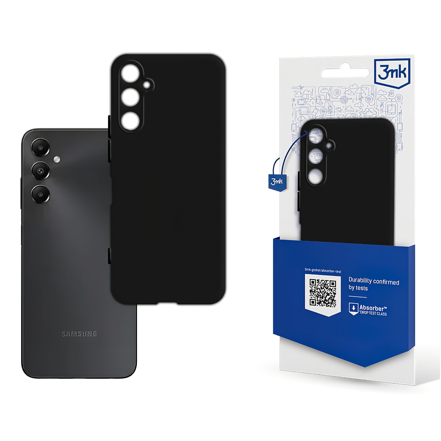 Capa para Samsung Galaxy A05s A057, 3MK, Preta Mate