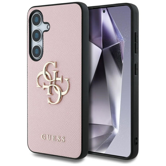 Capa para Samsung Galaxy S25+ S936, Guess, 4G Grained Big and Classic Logo, Rosa, Reembalada