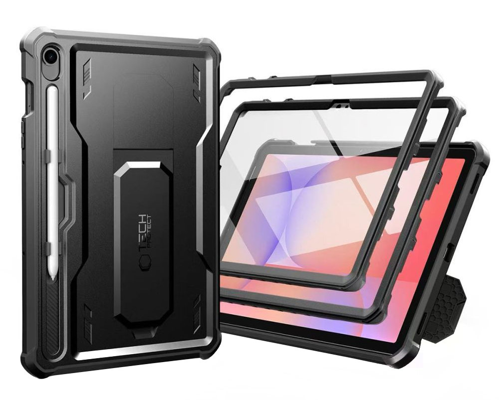 Capa para Samsung Galaxy Tab S10 Lite / Tab S10 FE / Tab S9, Tech-Protect, Kevlar Pro, Preta