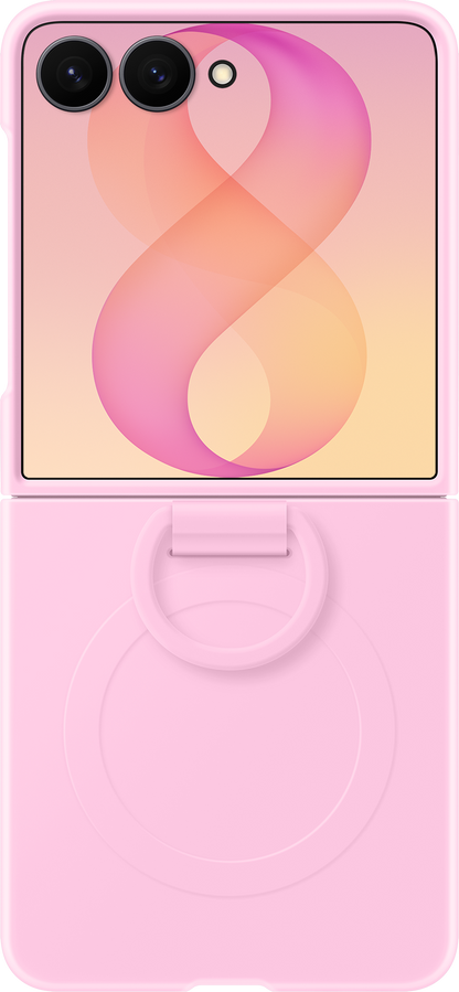 Capa para Samsung Galaxy Z Flip8 F776, Silicone Ring Magnet, Rosa EF-EF776CVEGWW
