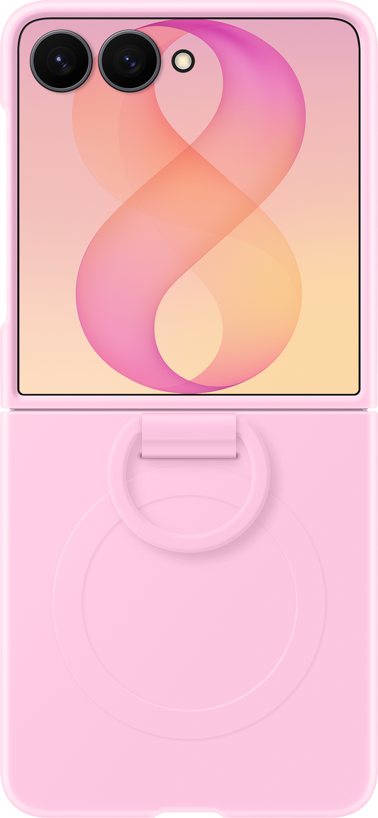 Capa para Samsung Galaxy Z Flip8 F776, Silicone Ring Magnet, Rosa EF-EF776CVEGWW
