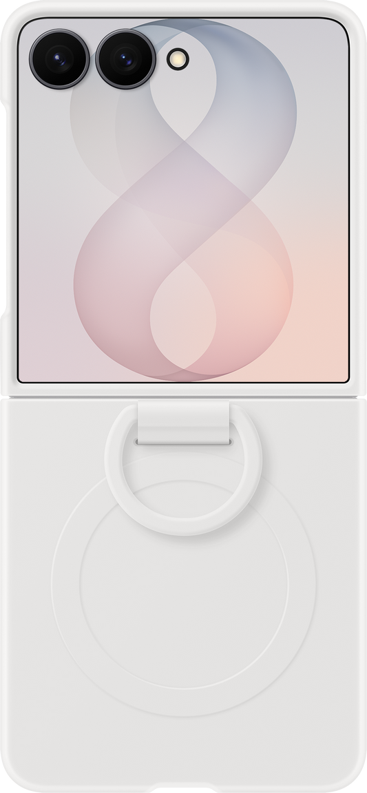 Capa para Samsung Galaxy Z Flip8 F776, Silicone Ring Magnet, Branco EF-EF776CWEGWW