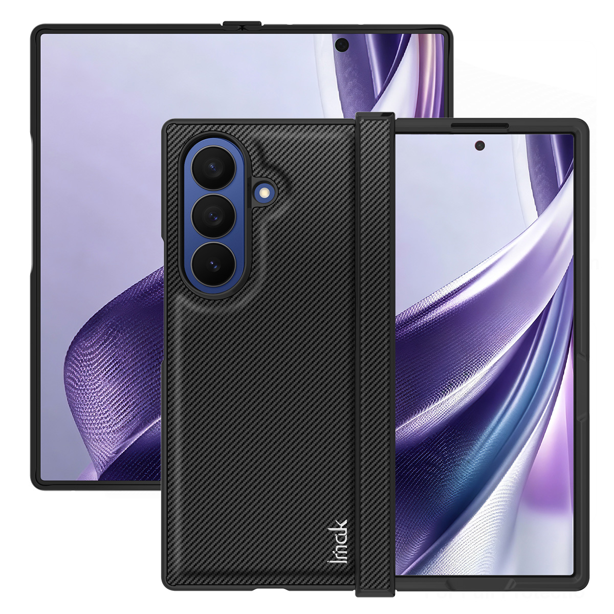 Capa para Samsung Galaxy Z Fold8 Ultra F976, Imak, Carbono, Preta