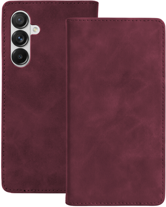 Case for Samsung Galaxy A18 5G A186 / A17 4G A175 / A17 5G A176 / A26 A266, OEM, Smart Suede, Burgundy