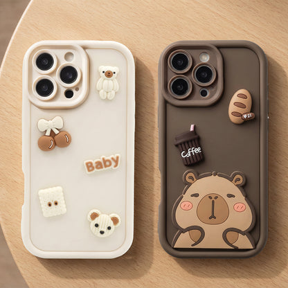 Capa para Samsung Galaxy S25 Ultra S938, OEM, Ultra Trendy 3D Capybara, Castanha