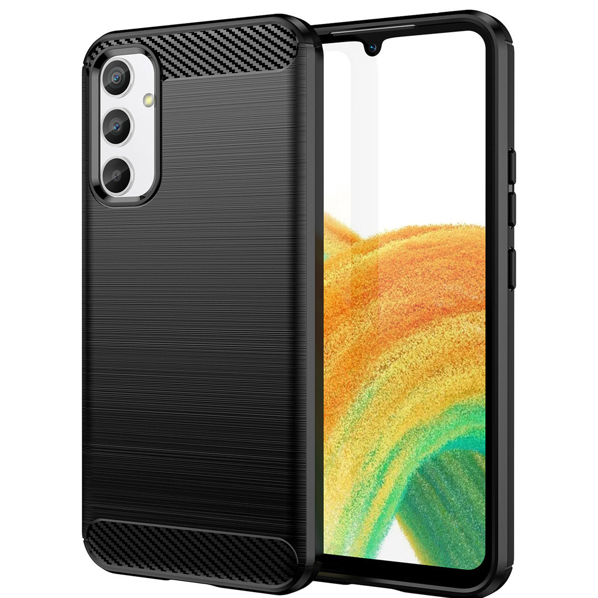 Capa para Samsung Galaxy A34 A346, OEM, Carbono, Preta