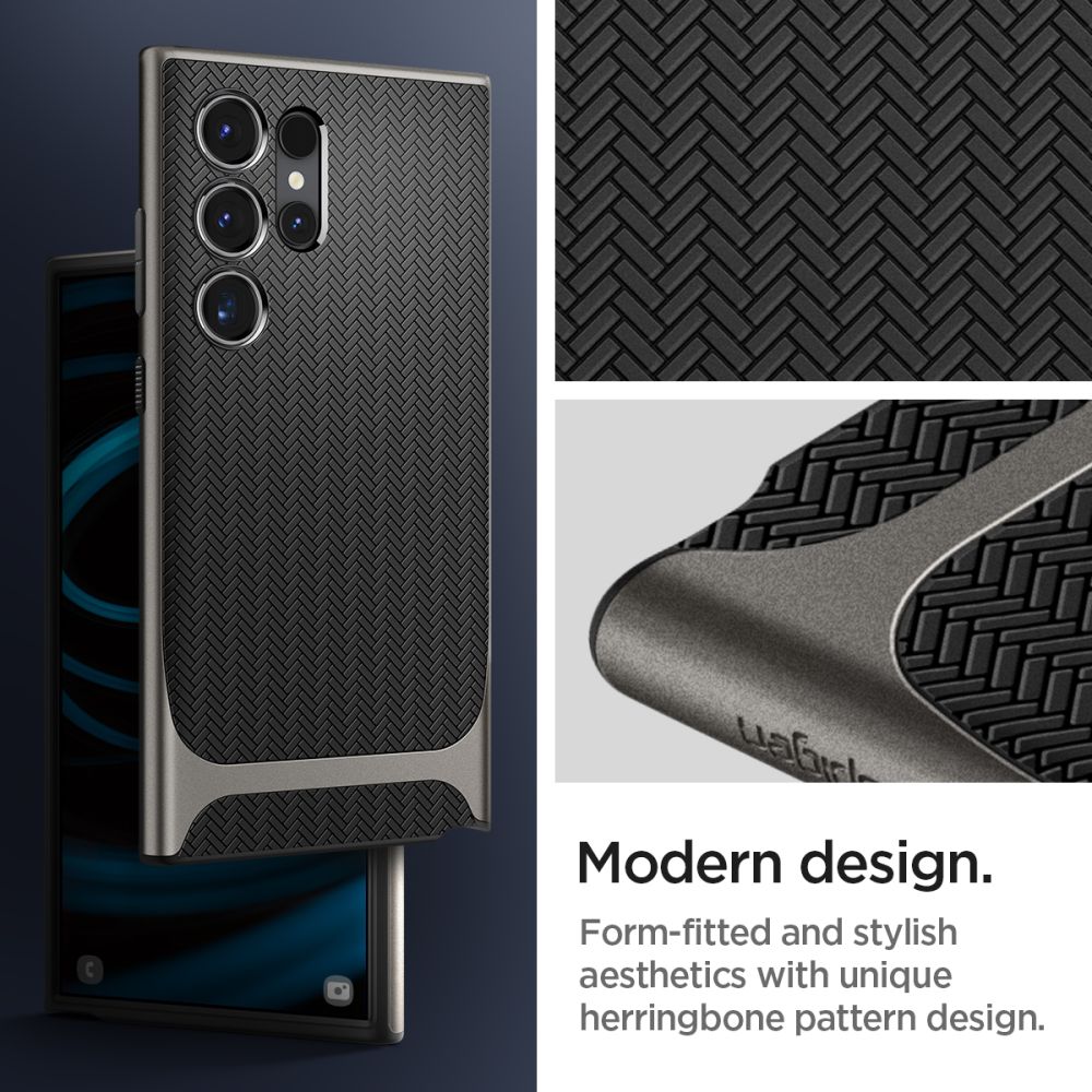 Capa para Samsung Galaxy S24 Ultra S928, Spigen, Neo Hybrid, Cinza ACS07305