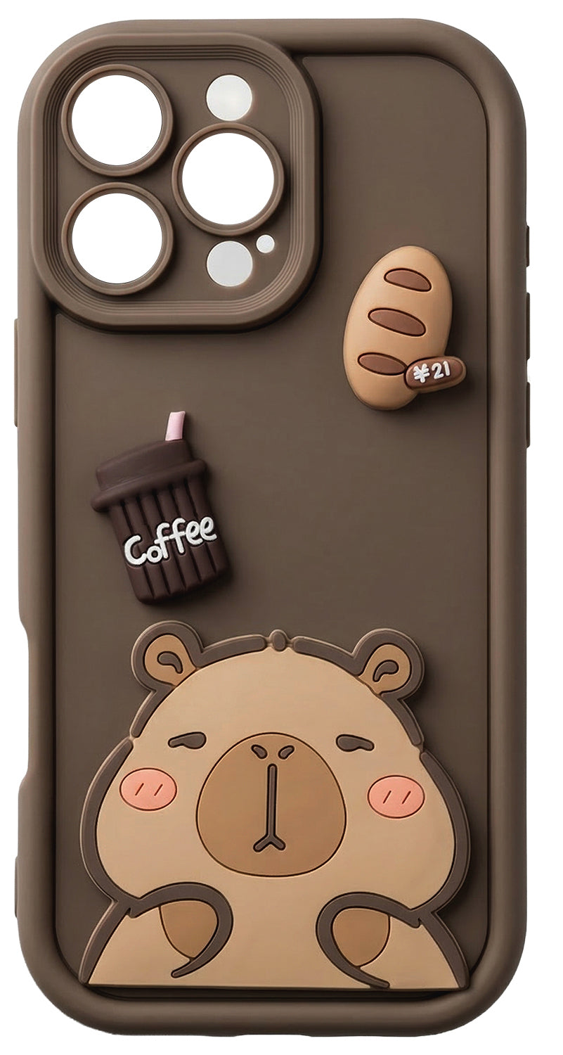 Capa para Samsung Galaxy S25 Ultra S938, OEM, Ultra Trendy 3D Capybara, Castanha
