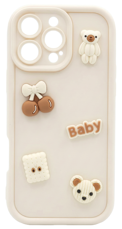 Case for Samsung Galaxy S26 S942, OEM, Ultra Trendy 3D Bear, Beige