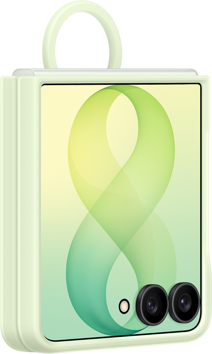 Case for Samsung Galaxy Z Flip8 F776, Silicone Ring Magnet, Green EF-EF776CGEGWW