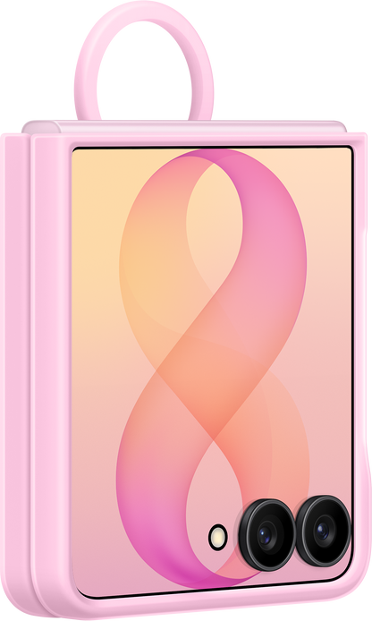 Capa para Samsung Galaxy Z Flip8 F776, Silicone Ring Magnet, Rosa EF-EF776CVEGWW