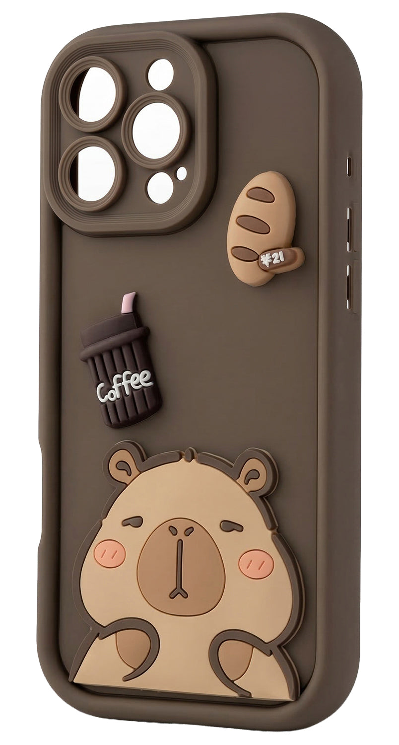 Capa para Samsung Galaxy S25 Ultra S938, OEM, Ultra Trendy 3D Capybara, Castanha