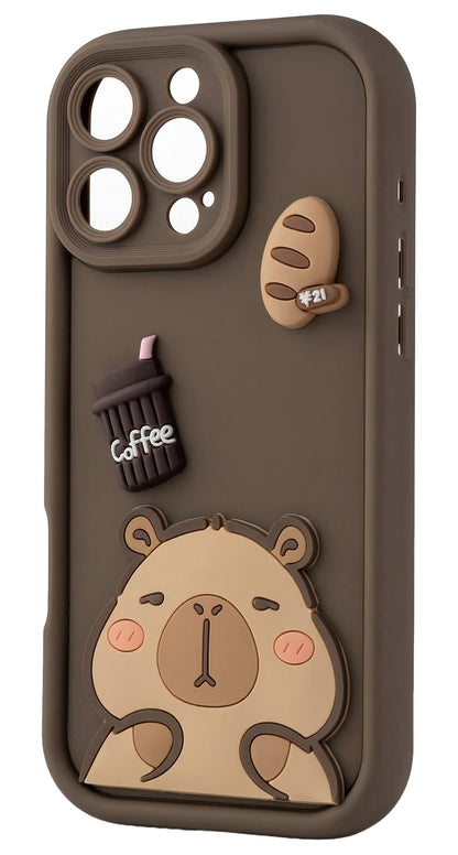Capa para Samsung Galaxy S25 Ultra S938, OEM, Ultra Trendy 3D Capybara, Castanha