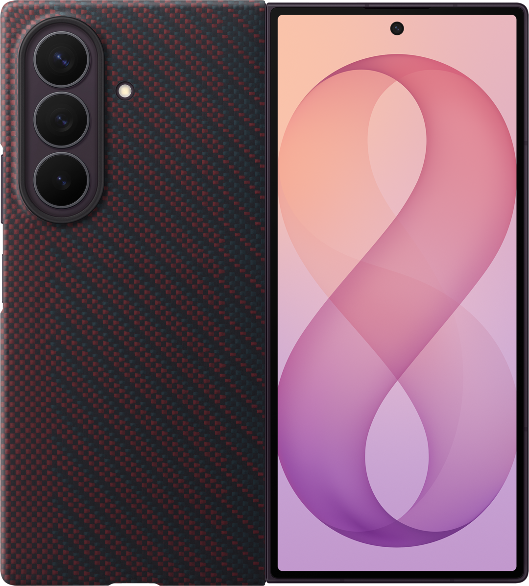 Capa para Samsung Galaxy Z Fold8 Ultra F976, Carbon Magnet Case, Vermelha EF-KF976SREGWW