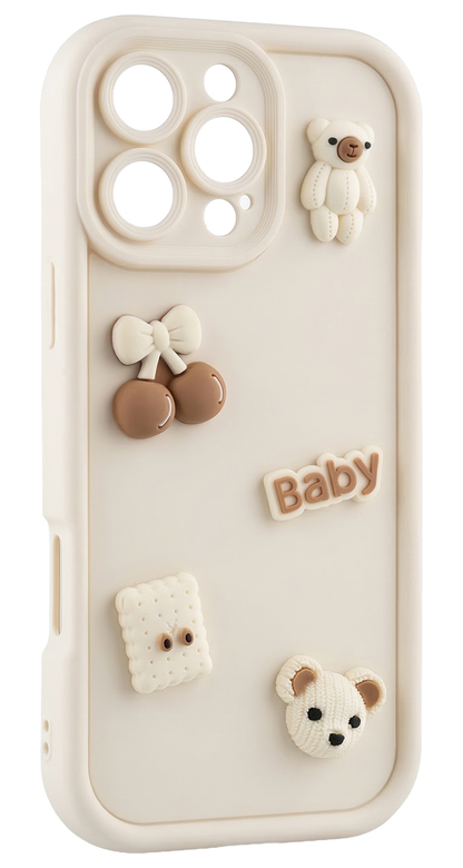 Capa para Samsung Galaxy A57 5G, OEM, Ultra Trendy 3D Bear, Bege