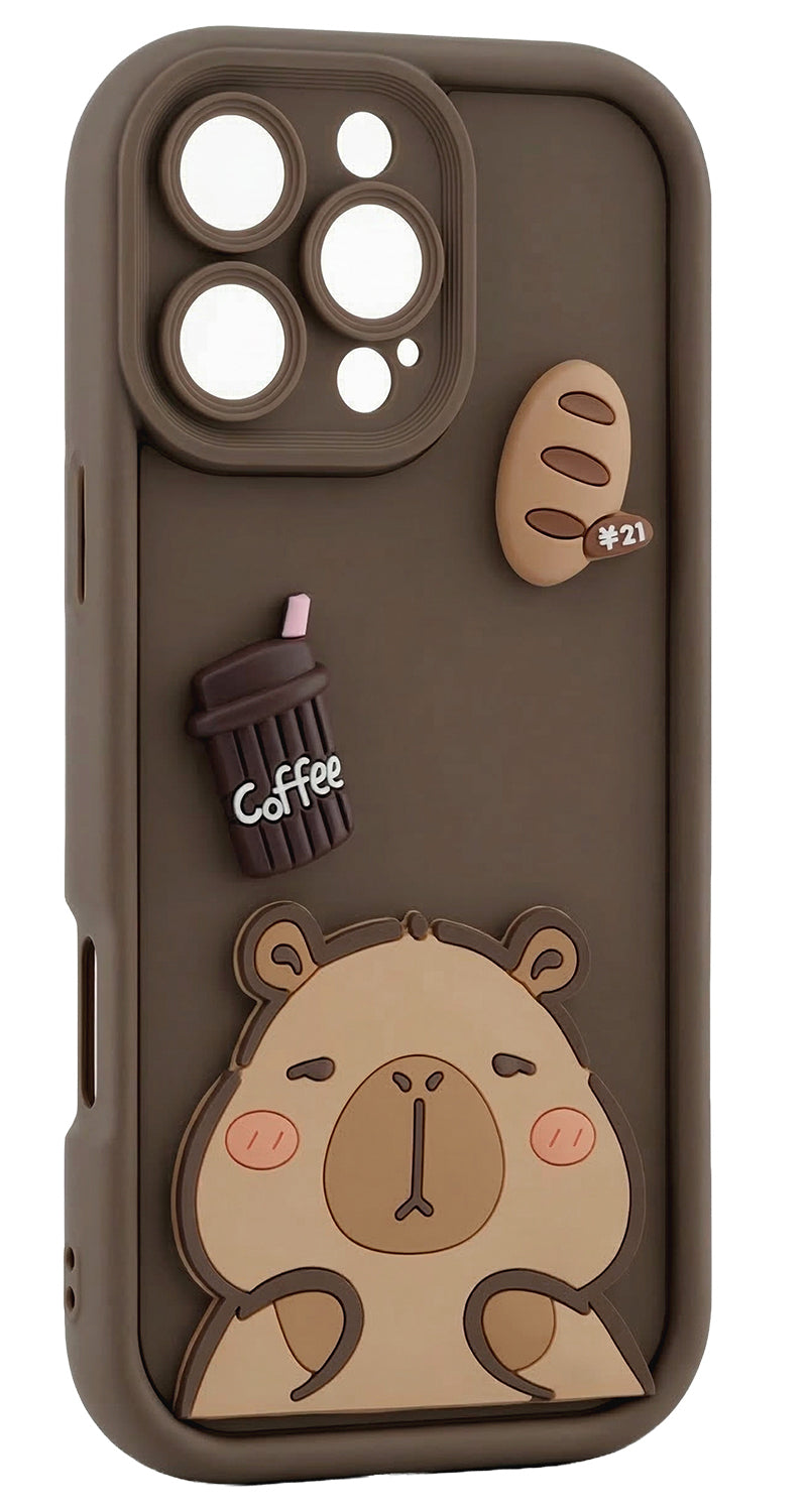 Capa para Samsung Galaxy S25 Ultra S938, OEM, Ultra Trendy 3D Capybara, Castanha