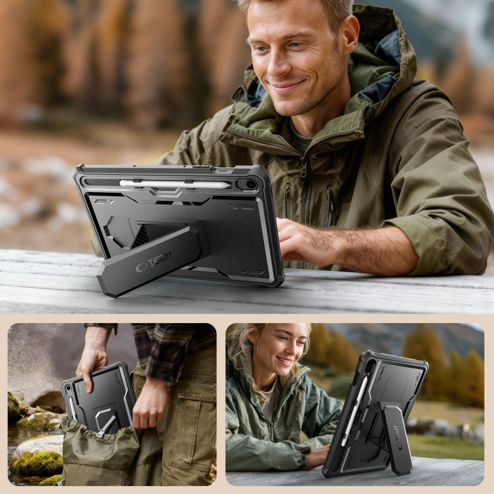 Capa para Samsung Galaxy Tab S10 Lite / Tab S10 FE / Tab S9, Tech-Protect, Kevlar Pro, Preta