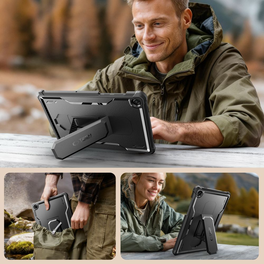 Capa para Samsung Galaxy Tab A11+ / Tab A9+, Tech-Protect, Kevlar Pro, Preta
