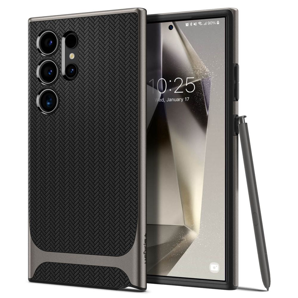 Capa para Samsung Galaxy S24 Ultra S928, Spigen, Neo Hybrid, Cinza ACS07305