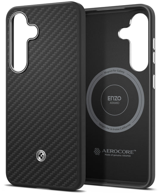 Capa para Samsung Galaxy S25 S931, Spigen Enzo Aramid Magnet, Preta GP-FPS931PGABW