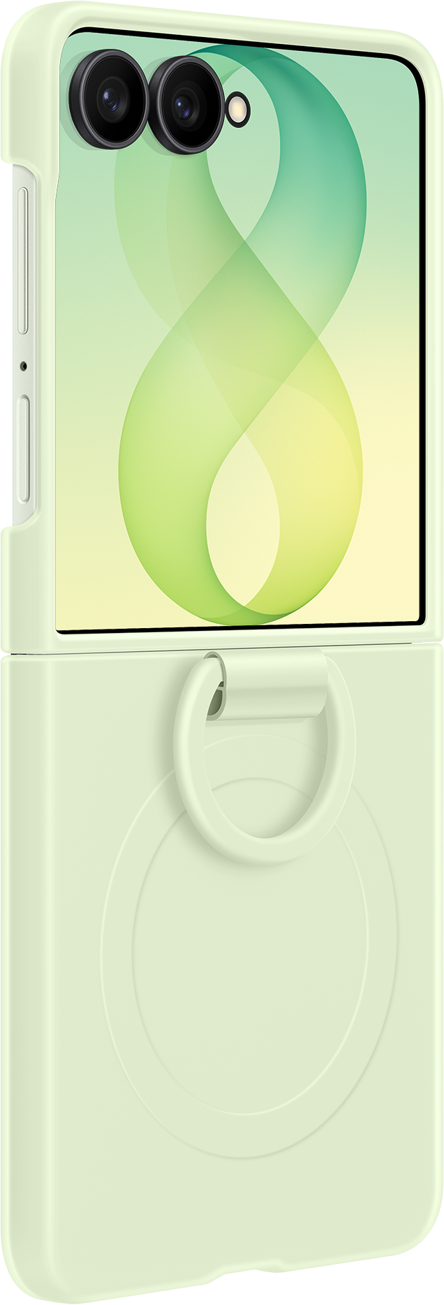 Case for Samsung Galaxy Z Flip8 F776, Silicone Ring Magnet, Green EF-EF776CGEGWW