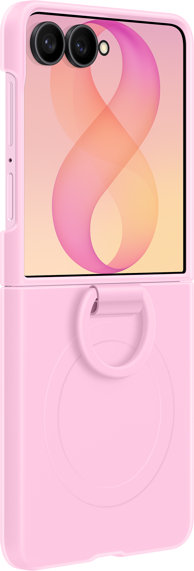 Capa para Samsung Galaxy Z Flip8 F776, Silicone Ring Magnet, Rosa EF-EF776CVEGWW