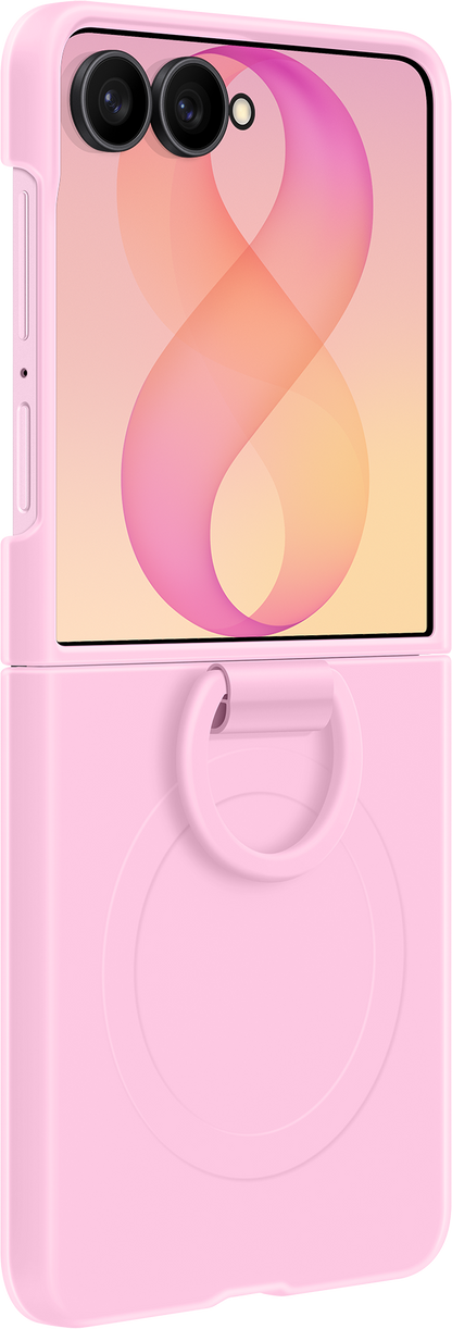Capa para Samsung Galaxy Z Flip8 F776, Silicone Ring Magnet, Rosa EF-EF776CVEGWW