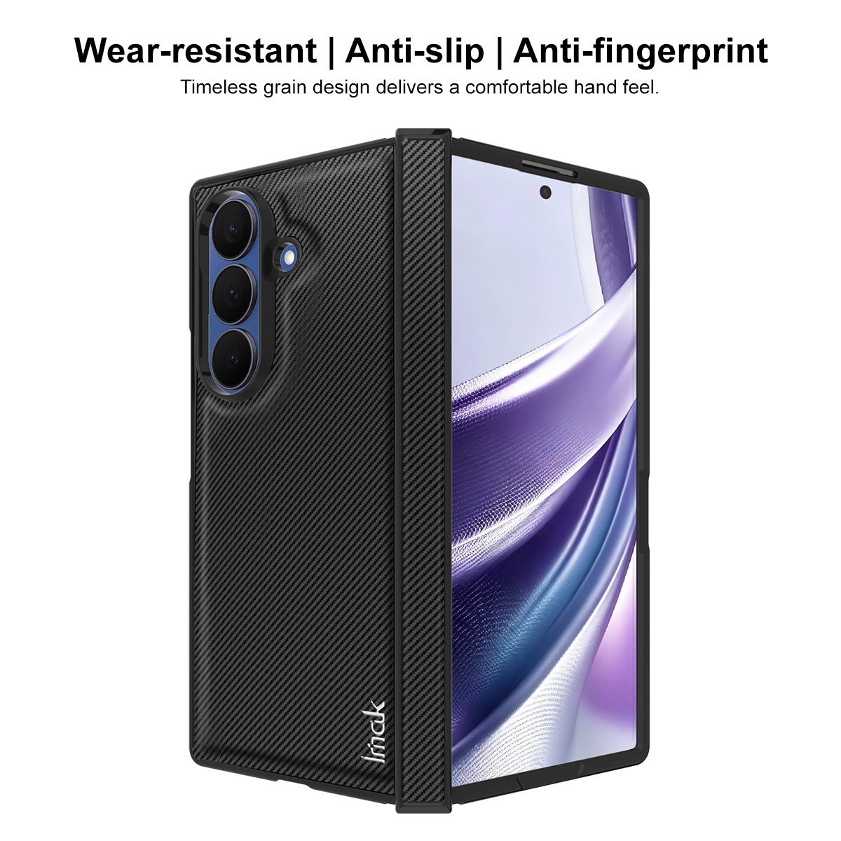 Capa para Samsung Galaxy Z Fold8 Ultra F976, Imak, Carbono, Preta