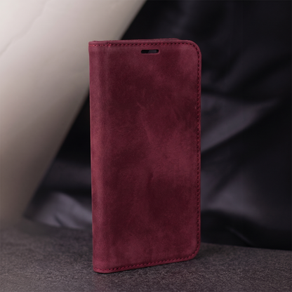 Capa para Samsung Galaxy A18 5G A186 / A17 4G A175 / A17 5G A176 / A26 A266, OEM, Smart Suede, Cor de vinho