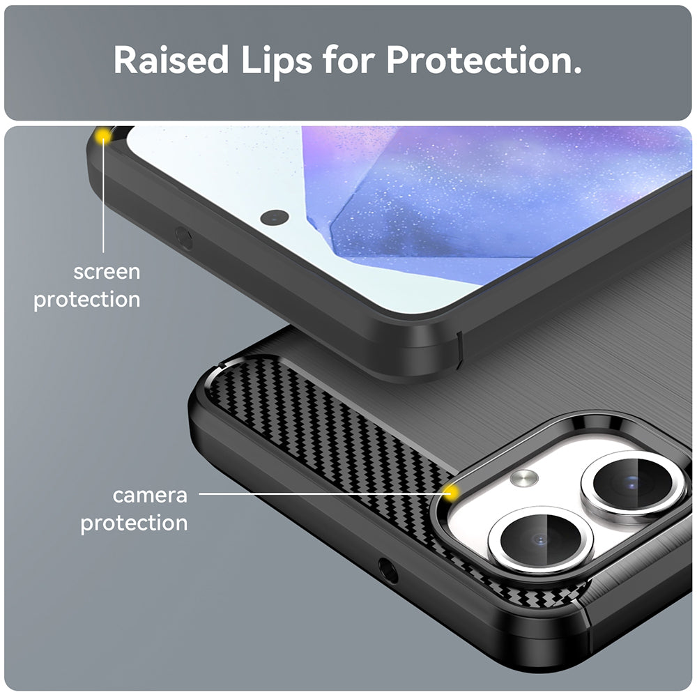 Capa para Samsung Galaxy A06 A065, Techsuit, Carbono, Preta