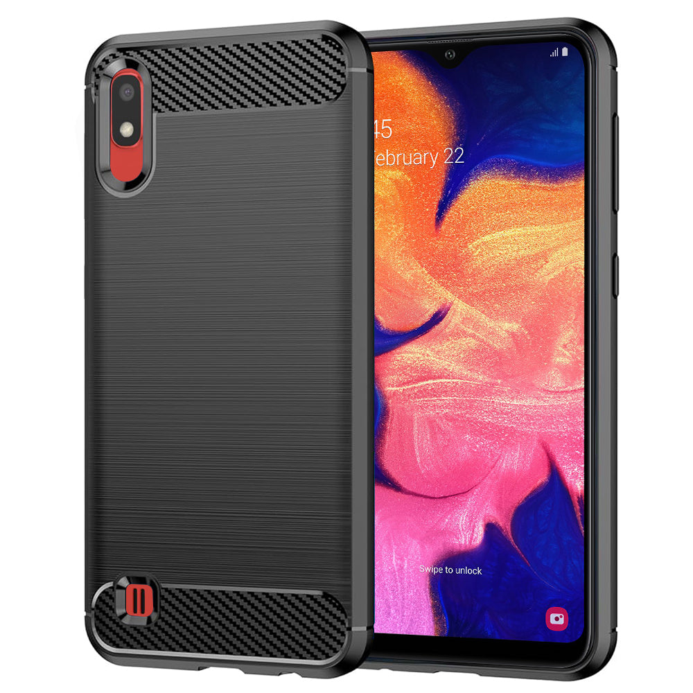 Capa para Samsung Galaxy A10 A105 / M10 M105, Techsuit, Carbono, Preta