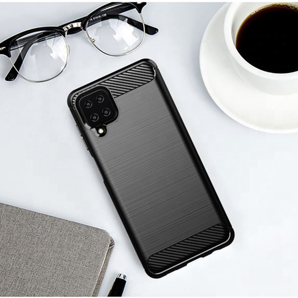 Capa para Samsung Galaxy A12 Nacho A127 / A12 A125, Techsuit, Carbono, Preta