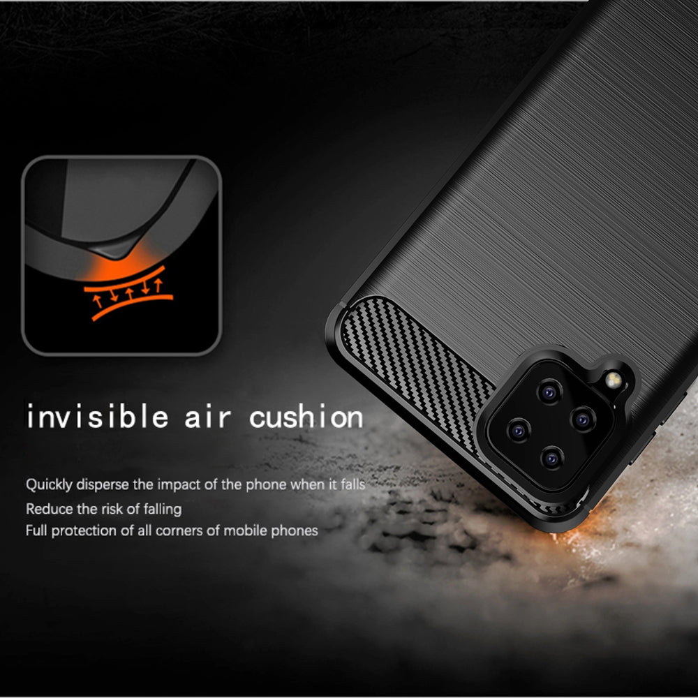 Capa para Samsung Galaxy A12 Nacho A127 / A12 A125, Techsuit, Carbono, Preta