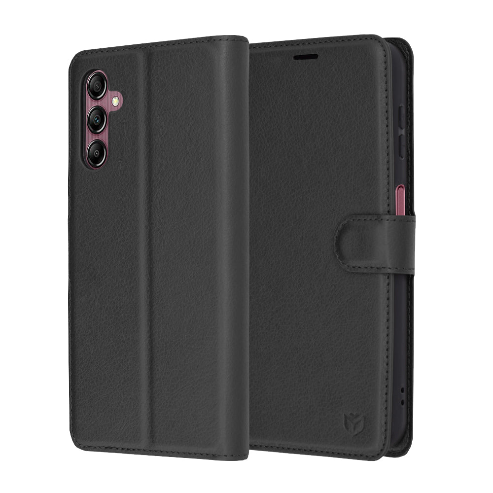 Capa para Samsung Galaxy A14 A145 / A14 5G A146, Techsuit, Leather Folio, Preta