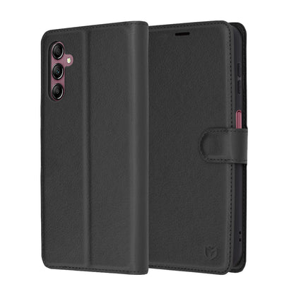 Capa para Samsung Galaxy A14 A145 / A14 5G A146, Techsuit, Leather Folio, Preta